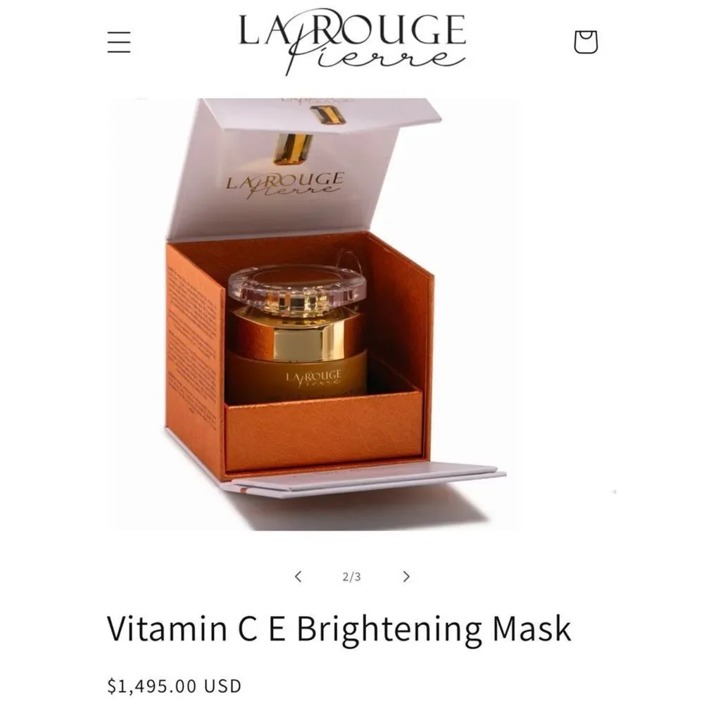 La Rouge Pierre Vitamin C+E Brightening Mask Topaz Collection Luxury Skincare